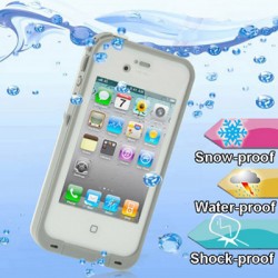 Ultra-tynd Design Vandtæt / Sne-proof / Jord-proof / Stød-proof beskyttelses Cover til iPhone 4 & 4S,  (IPX65), (Hvid)