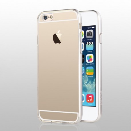 USAMS Light Series Gennemsigtig TPU bagcover til iPhone 6S/6 - Sølv