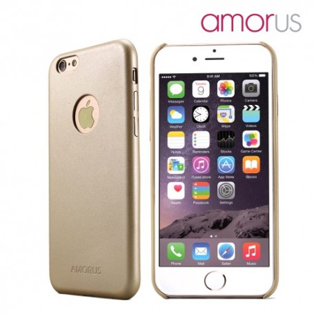 Apple iPhone 6S Plus 6 Plus AMORUS Læder Skin PC Hard Cover Champagne