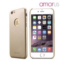 Apple iPhone 6S Plus 6 Plus AMORUS Læder Skin PC Hard Cover Champagne