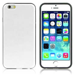 Apple iPhone 6S Plus 6 Plus ENKAY Crazy Horse Læder Skin Silikone Cover Hvid