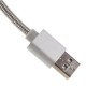 Woven 2-in-1 8Pin og Micro USB Oplader Data Cable Sølv