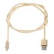 Woven 2-in-1 8Pin og Micro USB Oplader Data Cable Sort