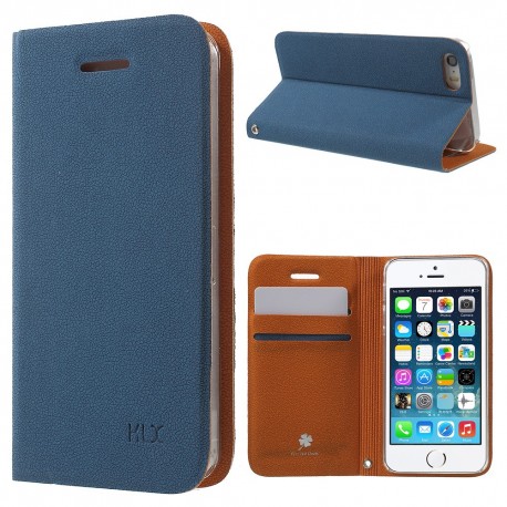Apple iPhone SE 5S 5 KLX Læder Cover Accessory Blå