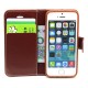 Apple iPhone SE 5S 5 Syet Læder Cover Brun