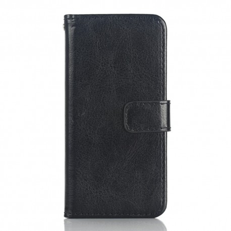 Apple iPhone SE 5S 5 CRAZY HORSE Læder Pung Cover Sort