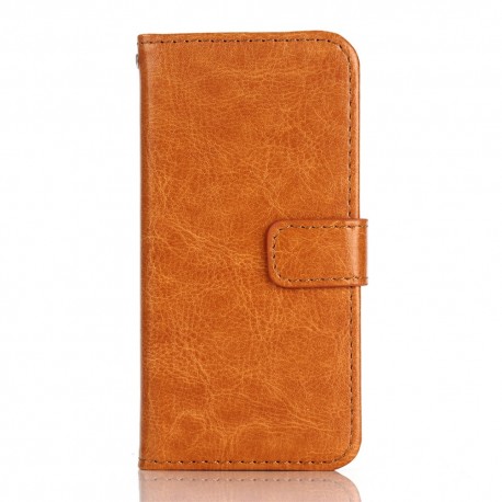 Apple iPhone SE 5S 5 CRAZY HORSE Læder Pung Cover Brun