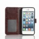 Apple iPhone SE 5S 5 CRAZY HORSE Læder Pung Cover Coffe