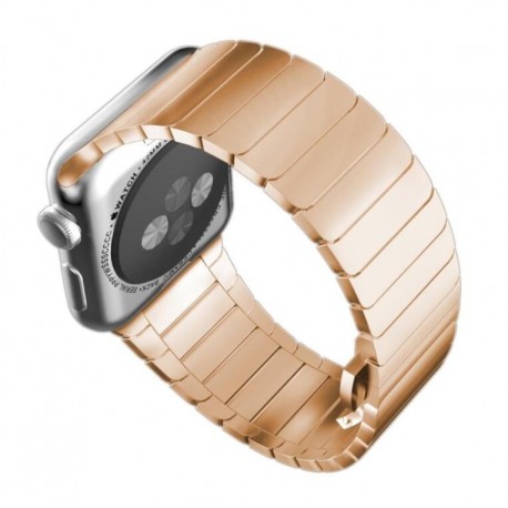 Apple Watch 42 mm Rustfrit Stål Armbånd med Butterfly Lukning Rose Guld