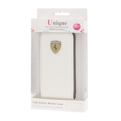 Apple iPhone SE 5S 5 Ferrari Series Læder Cover Hvid