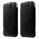 Apple iPhone 6 Plus 6S Plus 7 Plus Samsung S7 Edge Pull Tab Ægte Læder Etiu 16 x 9cm Sort