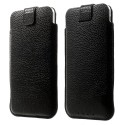 Universal Smartphone Læder Sleeve - XXL - Sort