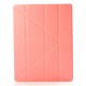 Apple iPad 4 3 2 Slim PU Læder Smart Cover med Plastik Bag Cover Pink