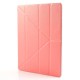Apple iPad 4 3 2 Slim PU Læder Smart Cover med Plastik Bag Cover Pink