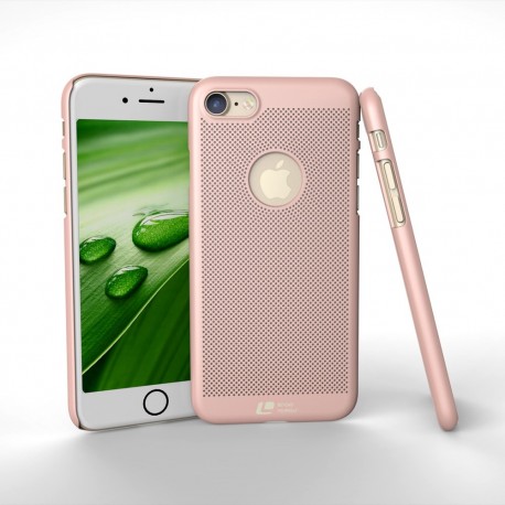 Apple iPhone 7 LOOPEE Hollow Mesh Heat Dissipation PC Cover Pink