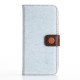 Apple iPhone 7 Jeans Cloth Pung Læder Cover Lyseblå