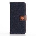 iPhone 8/7 Jeans Cloth Pung Læder Cover Møkeblå