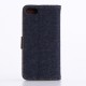 Apple iPhone 7 Jeans Cloth Pung Læder Cover Møkeblå