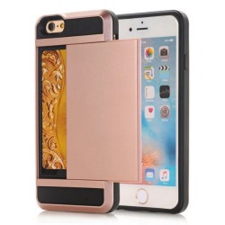 Apple iPhone 7 TPU Cover med Kort Holder Rosaguld