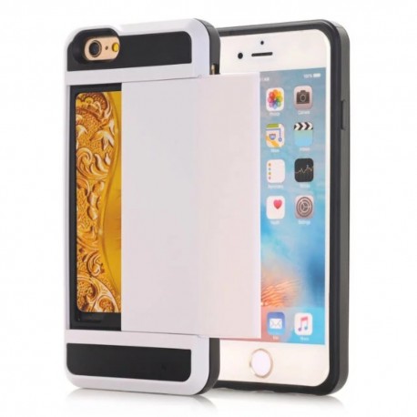 Apple iPhone 7 TPU Cover med Kort Holder Hvid