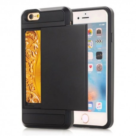 Apple iPhone 7 TPU Cover med Kort Holder Sort
