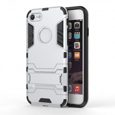 Apple iPhone 7 Solid TPU Hybrid Cover med Støtte Sølv
