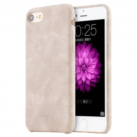 Apple iPhone 7 Plus USAMS Crazy Horse Læder Bag Cover Cream