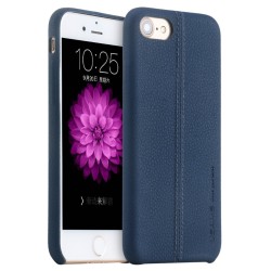 Apple iPhone 7 Plus USAMS Joe Series Litchi Mønstre Læder Bag Cover Blå