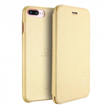 Apple iPhone 7 Plus LENUO Ledream Slim Læder Etui Guld