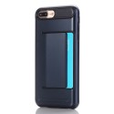 iPhone 8 Plus / 7 Plus TPU Kombi Cover med Kort Holder Mørkeblå