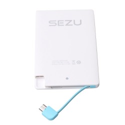 SEZU 2000mAh Power Bank Kreditkort Style med Built-in Micro USB Kabel