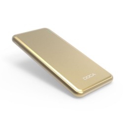 Power Bank DOCA  D606 5000mAh Ultra-Tynd til iPhone Samsung LG Sony m fl Guld