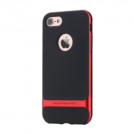 Apple iPhone 7 ROCK Royce Series Plastik TPU Hybrid Cover Grå