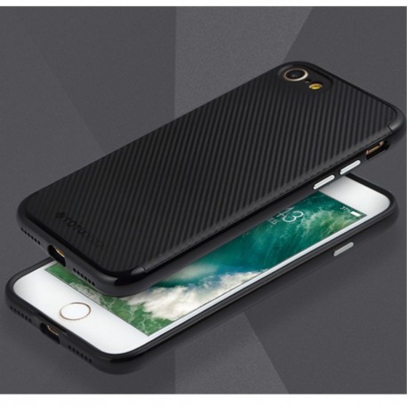 Apple iPhone 7 TOTU Carbon Fiber PC + TPU Hybrid Shell Cover Sort