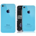 Apple iPhone 4 Bag Glas med Sort Plastik Ramme Lyseblå