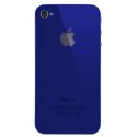 Apple iPhone 4 Bag Glas med Hvid Plastik Ramme Blå