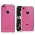 Apple iPhone 4 Bag Glas med Hvid Plastik Ramme Pink