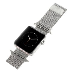 Apple Watch 42 mm Serie 1 Serie 2 MILANESE Rustfri Stål Urrem Sølv