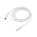 3.5mm Male til Female Stereo Audio Øretelefoner Aux Forlængerkabel - 1m - Hvid