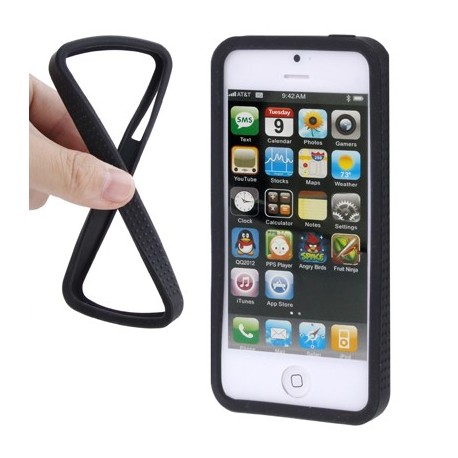 Non-slip Silikone Bumper til iPhone 5 - SORT