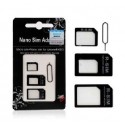 Nano Micro Standard SIM Kort inkl SIM Extractor Adapter Kit til iPhone 4S 4 3GS 3G
