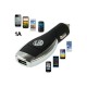 VW Logo Multifunktion USB Bil Oplader til iPhone 5S & 5C & 5 / iPhone 4 & 4S  / iPhone 3G & 3GS