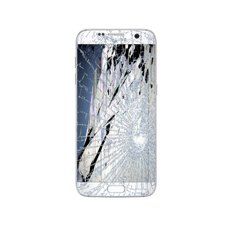 SAMSUNG GALAXY S7 Edge LCD Display & Touch Screen inkl. Ramme Reparation Hvid