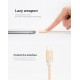 POFAN P13 Magnetisk USB Datakabel LED 8 Pin + Micro USB + Type-C til iPhone iPad Samsung m.fl. Sølv