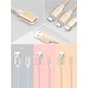 POFAN P13 Magnetisk USB Datakabel LED 8 Pin + Micro USB + Type-C til iPhone iPad Samsung m.fl. Sølv