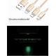 POFAN P13 Magnetisk USB Datakabel LED 8 Pin + Micro USB + Type-C til iPhone iPad Samsung m.fl. Guld