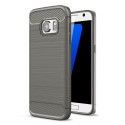 Samsung Galaxy S7 SM-G930 Carbon Fibre Brushed Plastik Cover Grå