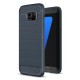 Samsung Galaxy S7 edge SM-G935 Carbon Fibre Brushed Plastik Cover Mørke Blå