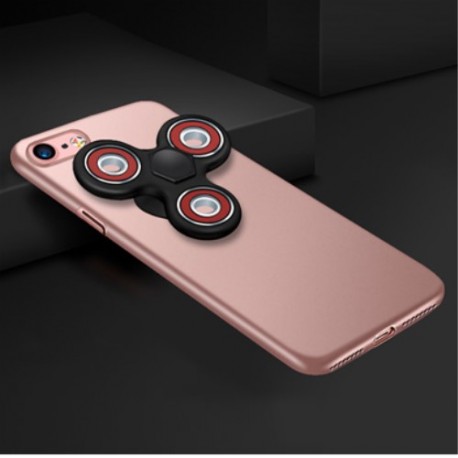 iPhone 7 Matte Med Removable Tri-Spinner Fidget Spinner Roseguld